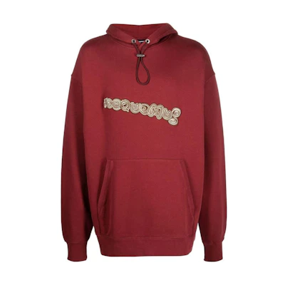 Jacquemus FW22 Logo Print Hoodie Maroon 226JS07020884AX