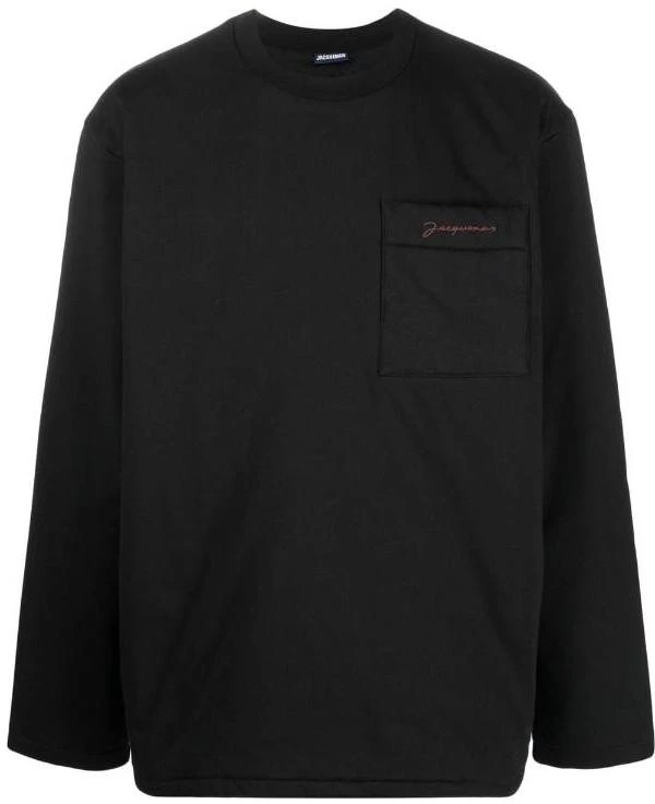 jacquemus-fw-22-solid-black-crewneck-pullover-casual-long-sleeve-sweatshirt-men-226-js-0432092990
