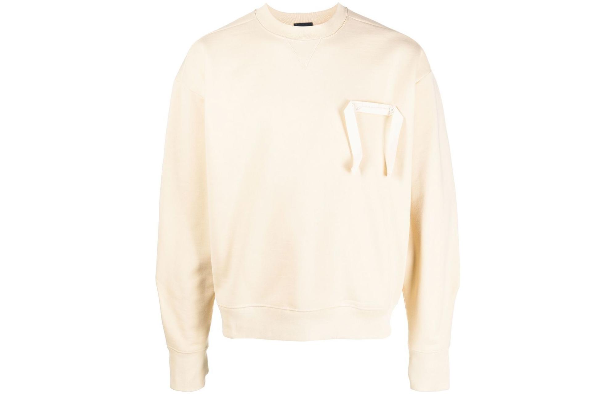 Jacquemus FW22 Solid Color Crewneck Long Sleeve Sweatshirt Beige 22H226JS055209130