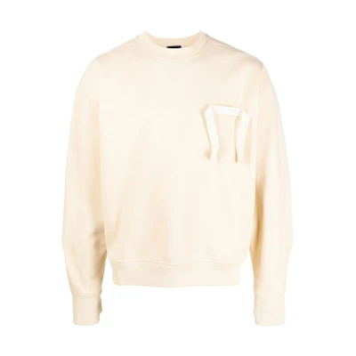 Jacquemus FW22 Solid Color Crewneck Long Sleeve Sweatshirt Beige 22H226JS055209130