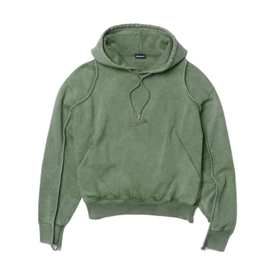 Jacquemus FW22 Solid Color Drawstring Hoodie Green 22H226JS0532087