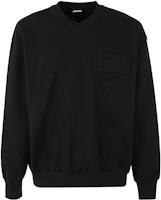Jacquemus FW22 Solid Color V-Neck Long Sleeve Sweatshirt Black () 22H226JS0452177-990 Jacquemus FW22 Solid Color V-Neck Long Sleeve Sweatshirt Black () 22H226JS0452177-990