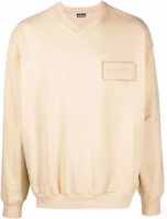 Jacquemus FW22 Solid Logo V-Neck Pullover Long Sleeve Sweatshirt Yellow Men 226JS0452177150 Jacquemus FW22 Solid Logo V-Neck Pullover Long Sleeve Sweatshirt Yellow Men 226JS0452177150