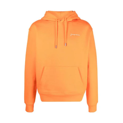 Jacquemus FW22 Yellow Logo Hoodie Long Sleeve Pullover 226JS3102120750