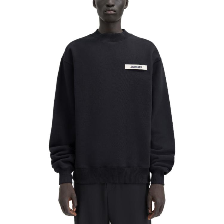Lookbook Jacquemus FW23  Black Letter Print Crewneck Pullover Long Sleeve Sweatshirt 245JS206-2036-990