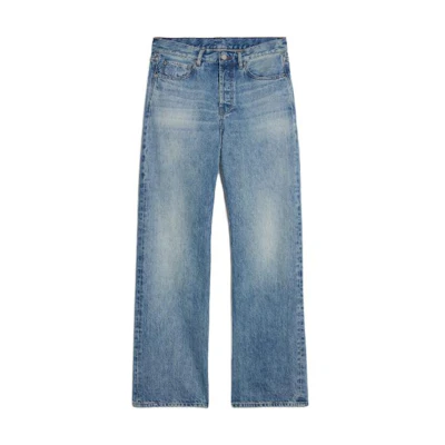 Jacquemus FW23 Straight Fit Blue Jeans with Zipper Casual Style. 225DE002-1015-31A