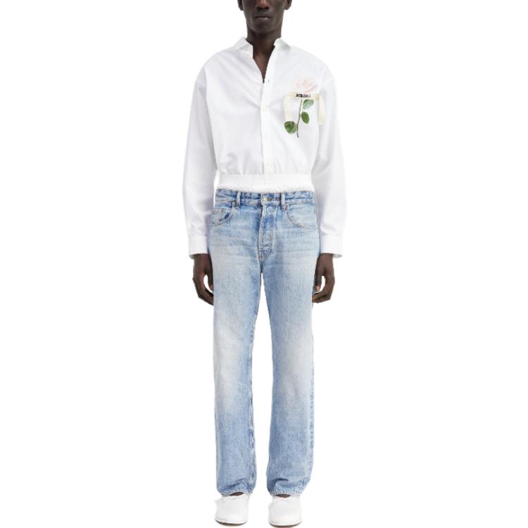 Lookbook Jacquemus FW23 Jeans Biru Straight Fit Casual dengan Ritsleting. 225DE002-1015-31A