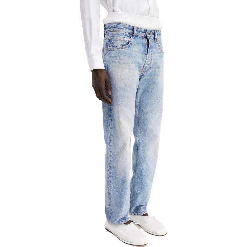 Details for Jacquemus FW23 Jeans Biru Straight Fit Casual dengan Ritsleting. 225DE002-1015-31A