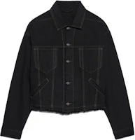 Jacquemus FW23 Boxy Denim Jacket Loose Fit Black Long-Sleeve Coat 236DE025-1016-99B Jacquemus FW23 Boxy Denim Jacket Loose Fit Black Long-Sleeve Coat 236DE025-1016-99B