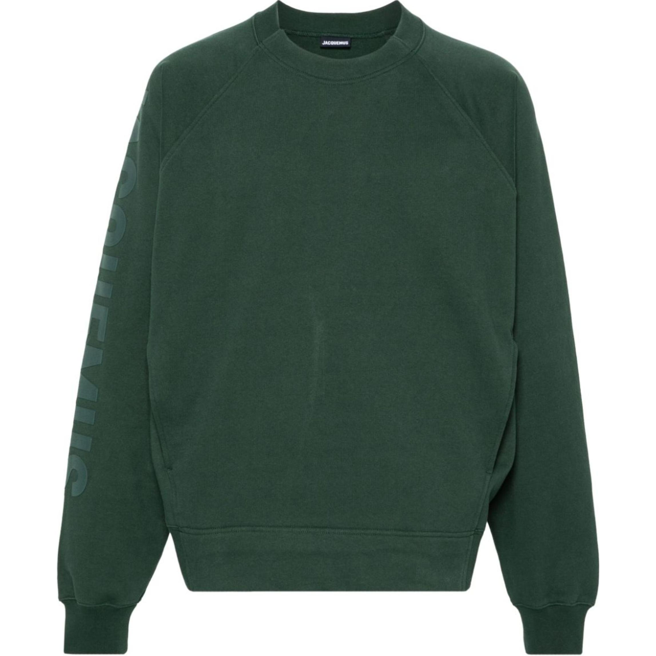 Jacquemus Green Crewneck Sweatshirt with Letter Print 245JS2362341590