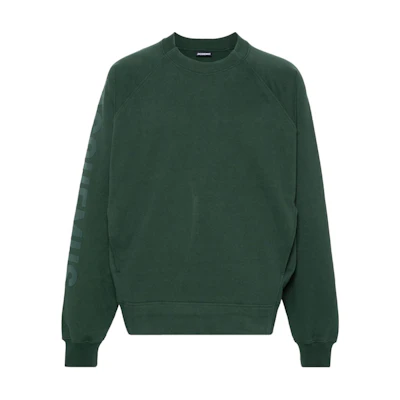 Jacquemus Green Crewneck Sweatshirt with Letter Print 245JS2362341590