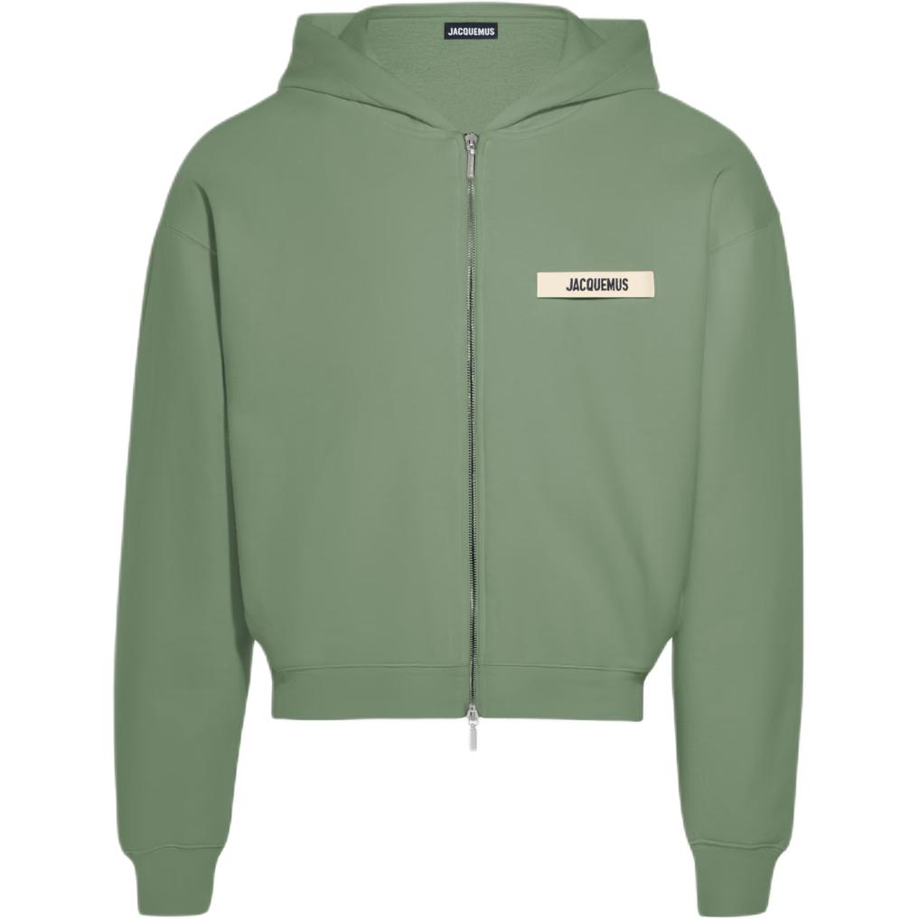 Jacquemus Green Zip-Up Hoodie Jacket with Logo Design 246JS257-2036-512