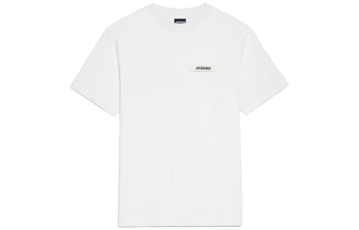 Jacquemus Grosgrain Logo  White T-Shirt 245JS208-2125-100