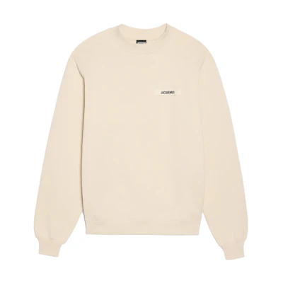 Jacquemus Grosgrain Logo Beige Crewneck Sweatshirt Casual Pullover 245JS206-2036-150