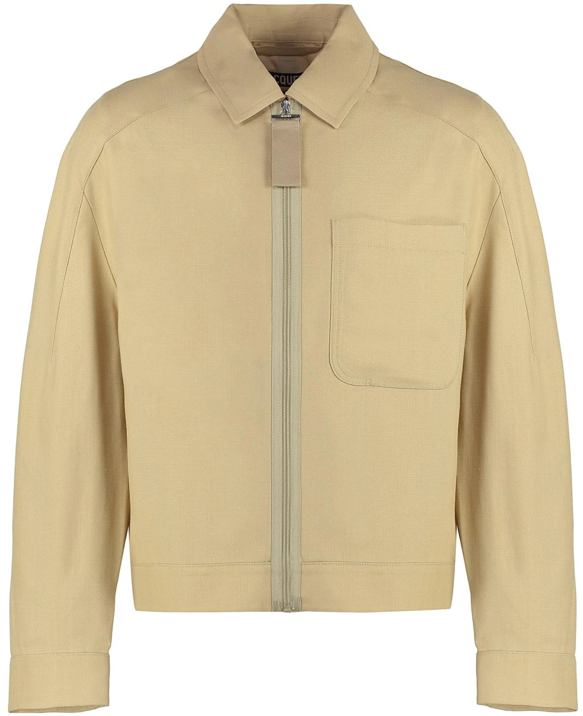 jacquemus-khaki-solid-zip-up-jacket-shirt-style-236-bl-0131359150