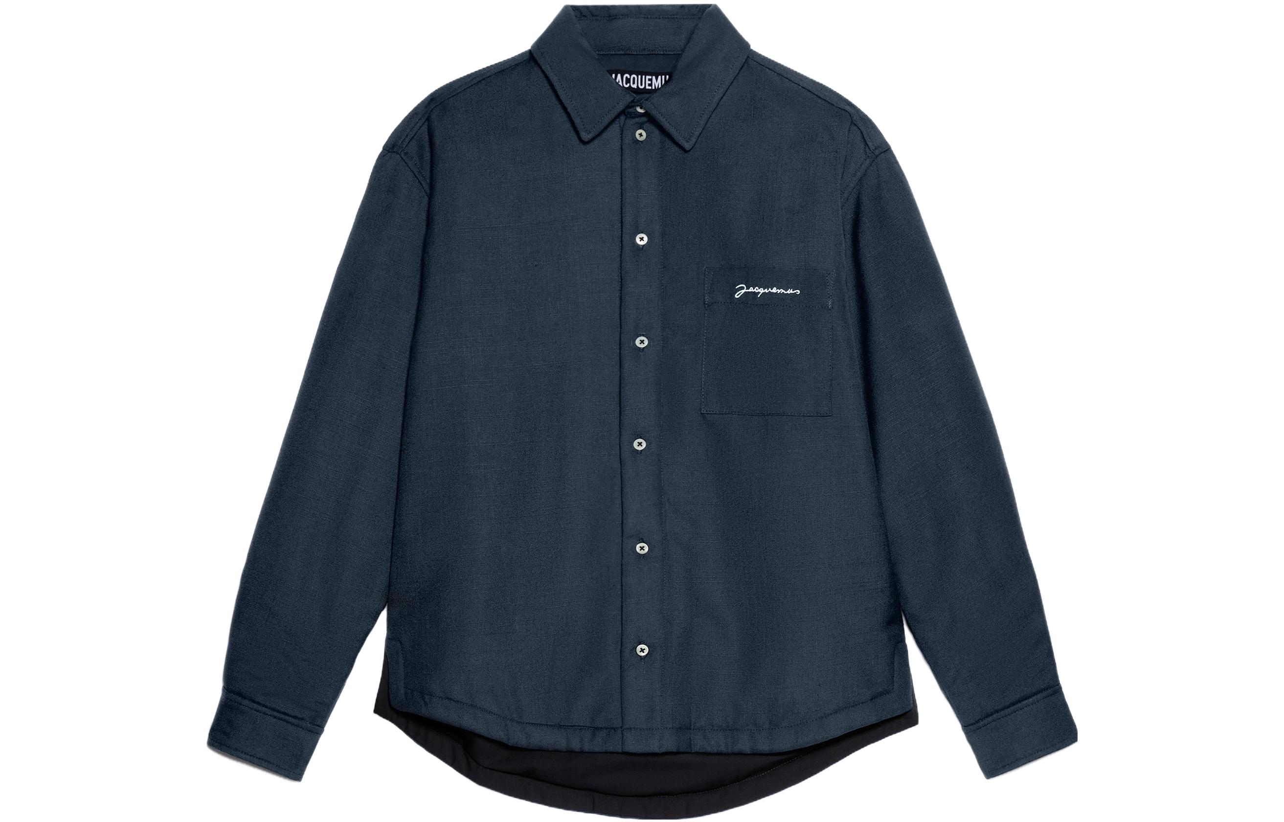 Jacquemus La Chemise Boulanger Solid Color Relaxed Jacket Navy Blue 236SH105-1359-390