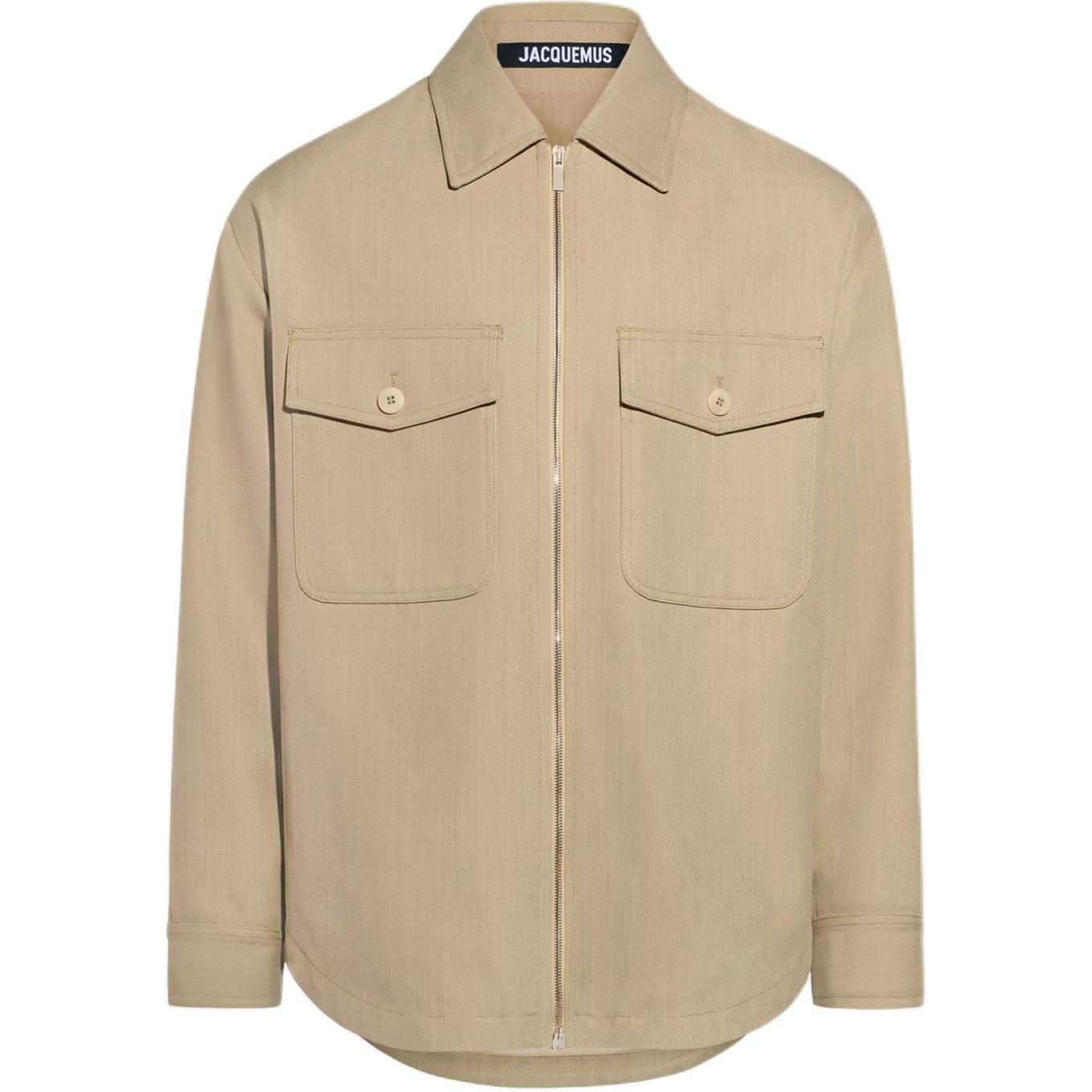 Jacquemus Le Blouson Montaigne Beige Zip-Up Jacket for Men 236BL102-1629-150