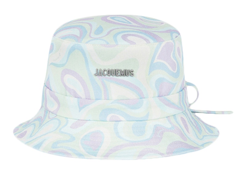 Jacquemus Le Bob Gadjo Bow Knotted Bucket Hat Print 'Faded Paisley'