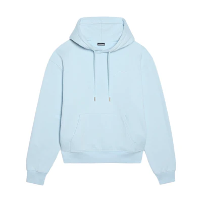 Jacquemus Le Brodé Embroidered Logo Oversized Hoodie Light Blue. 245JS310-2120-321