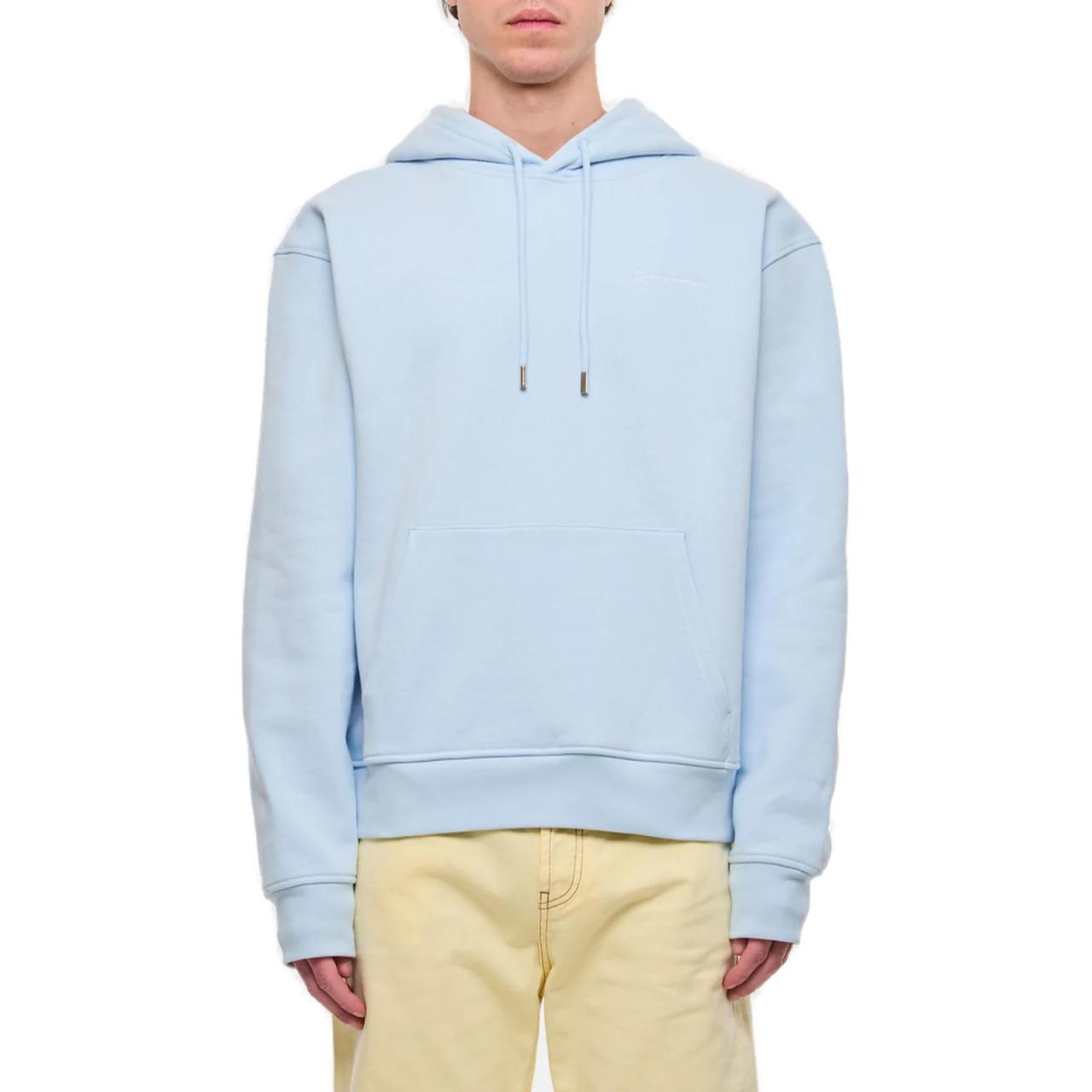 Purchase Jacquemus Hoodie Logo Bordir Oversized Biru Muda. 245JS310-2120-321