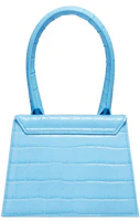 Lookbook Jacquemus Le Chiquito Moyen Signature Handbag Croco Embossed Gradient Blue