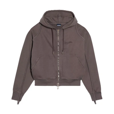 Jacquemus Le Sweater Camargue Unisex Brown Zip-Up Hoodie Jacket 235JS129-2087-881