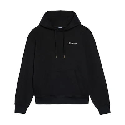 Jacquemus Le Sweatshirt Brodé LES CLASSIQUES Unisex Black Hooded Pullover 226JS310-2120-990