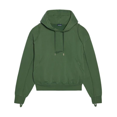 Jacquemus Le Sweatshirt Camargue Clay Logo Hoodie Green Oversized Pullover 245JS053-2087-590