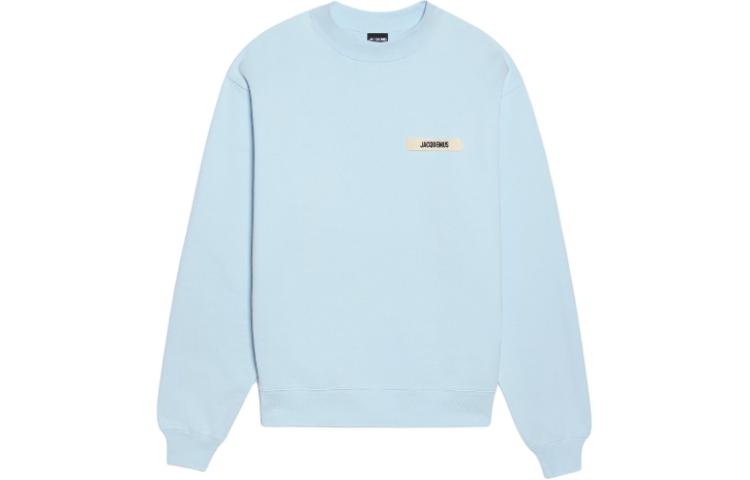 Jacquemus Le Sweatshirt Gros Grain Letter Print Pullover Crewneck Blue Mens 245JS206-2036-320