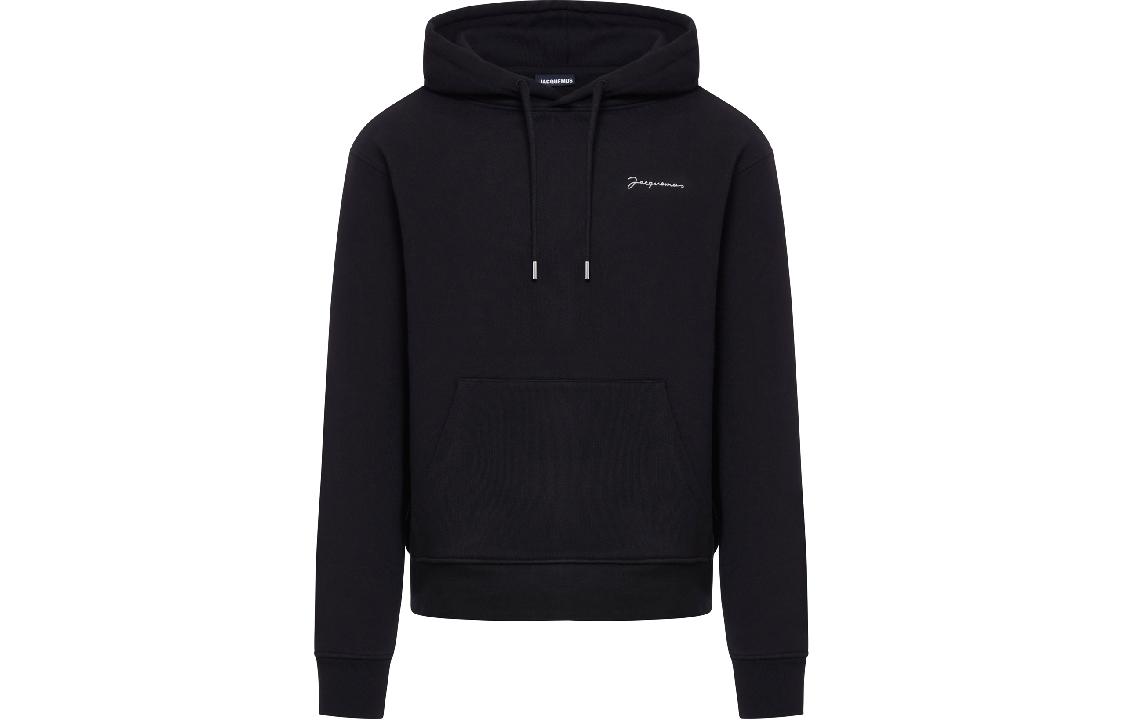 Jacquemus Letter Print Pullover Hoodie Unisex Black 245JS310212-0990