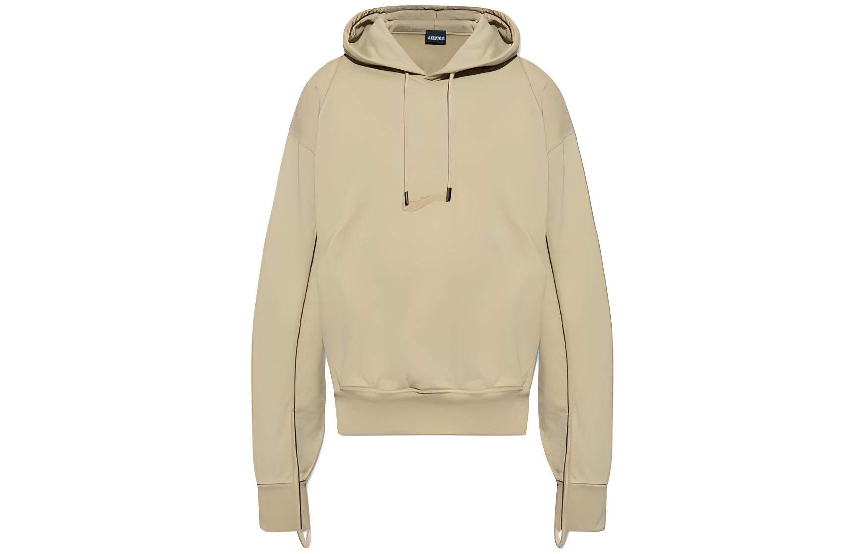 Jacquemus Light Brown Logo Embroidered Drawstring Hoodie 226JS0532087-151