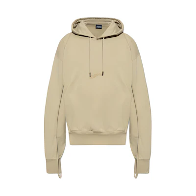 Jacquemus Light Brown Logo Embroidered Drawstring Hoodie 226JS0532087-151