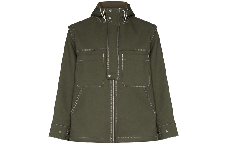 Jacquemus Meunier Stitch Collar Hooded Jacket Men’s Deep Green 196CO0319601580