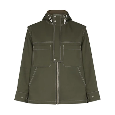 Jacquemus Meunier Stitch Collar Hooded Jacket Men’s Deep Green 196CO0319601580