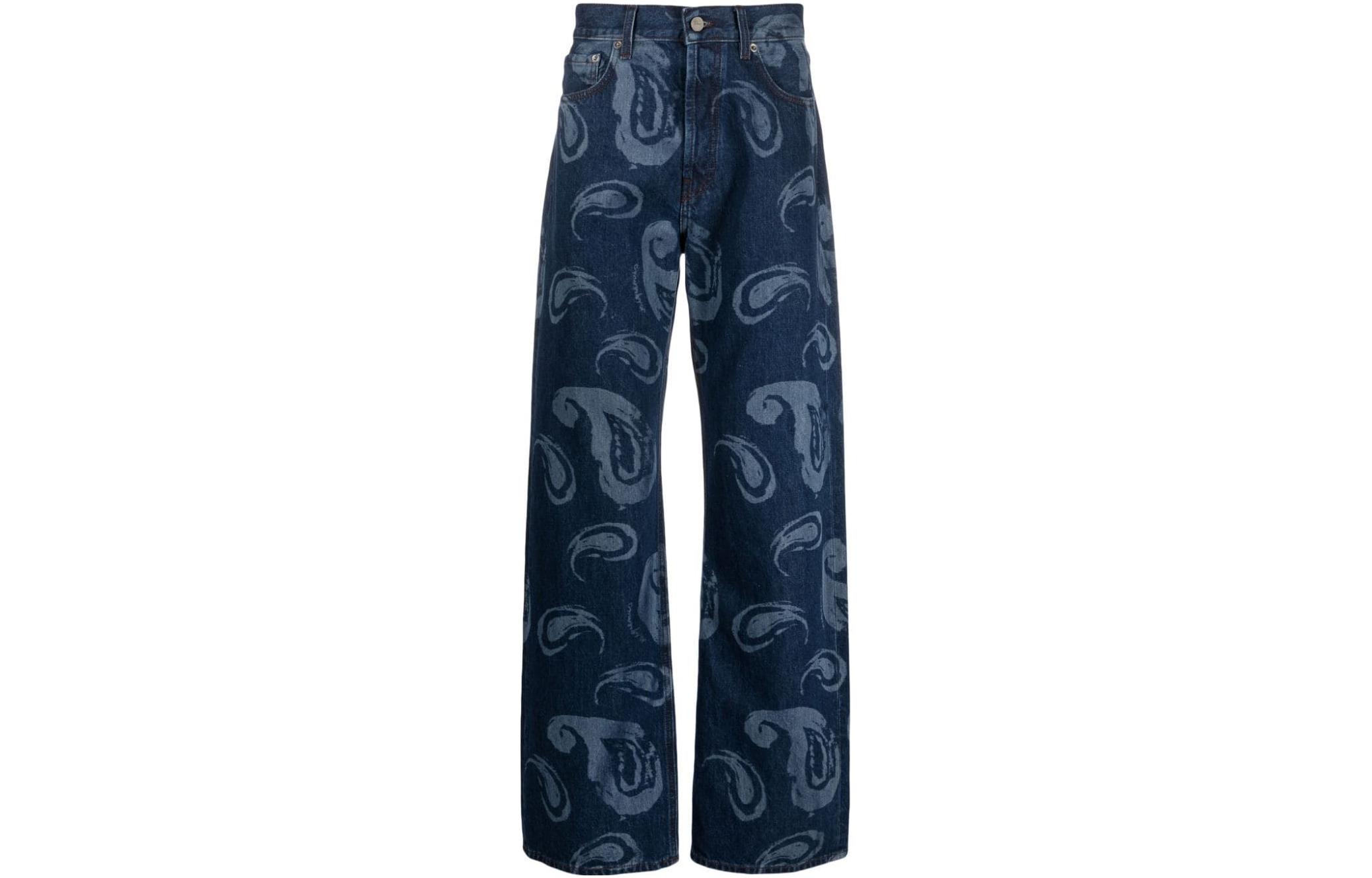 Jacquemus Peris Printed Straight-Leg Jeans Blue Denim Jeans 235DE0081015-3DF