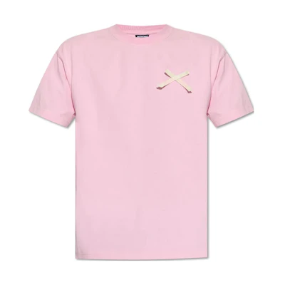 Jacquemus Pink Logo Crewneck Short Sleeve T-Shirt. 236JS1962003431