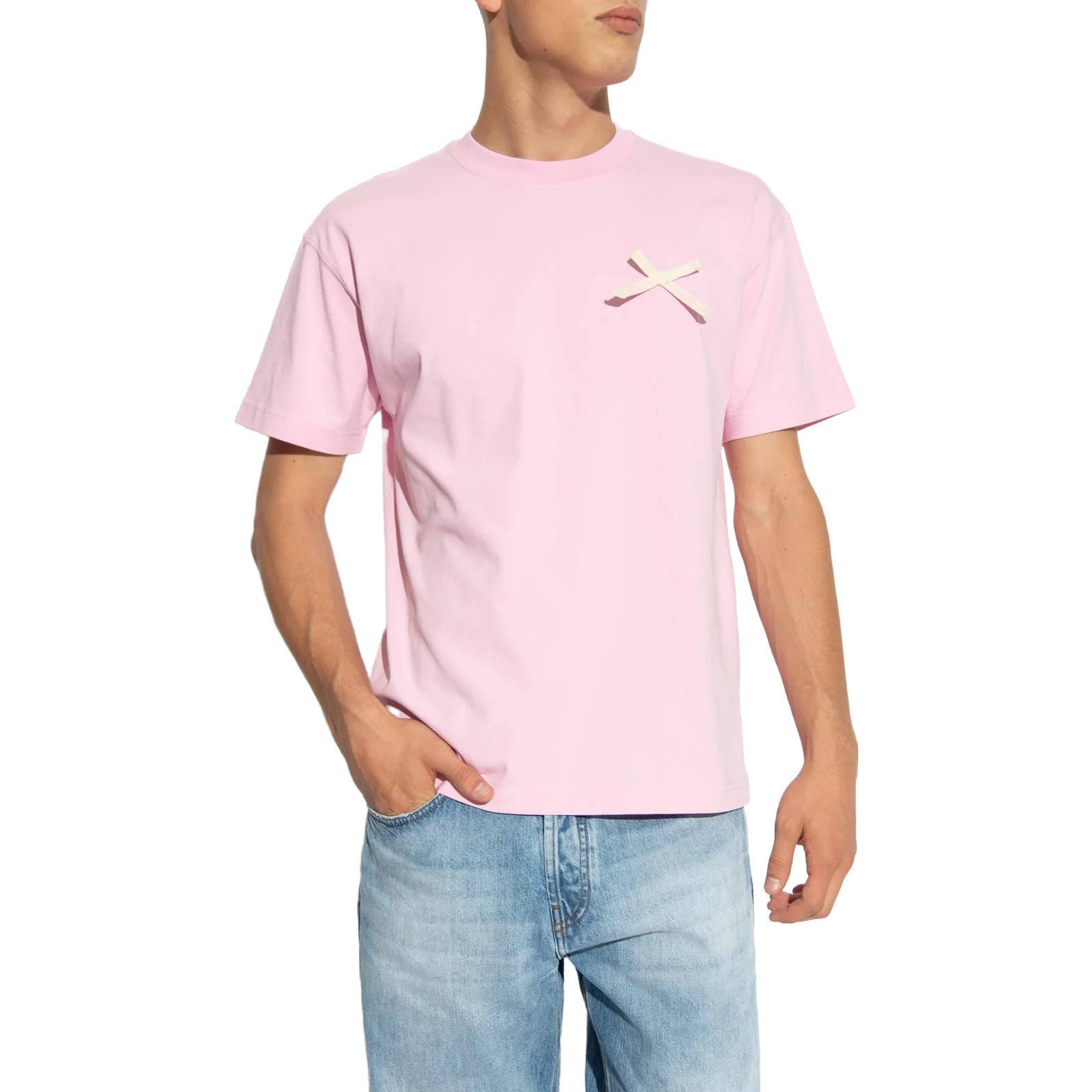 Lookbook Jacquemus Kaos Pendek Logo Crewneck Warna Pink. 236JS1962003431