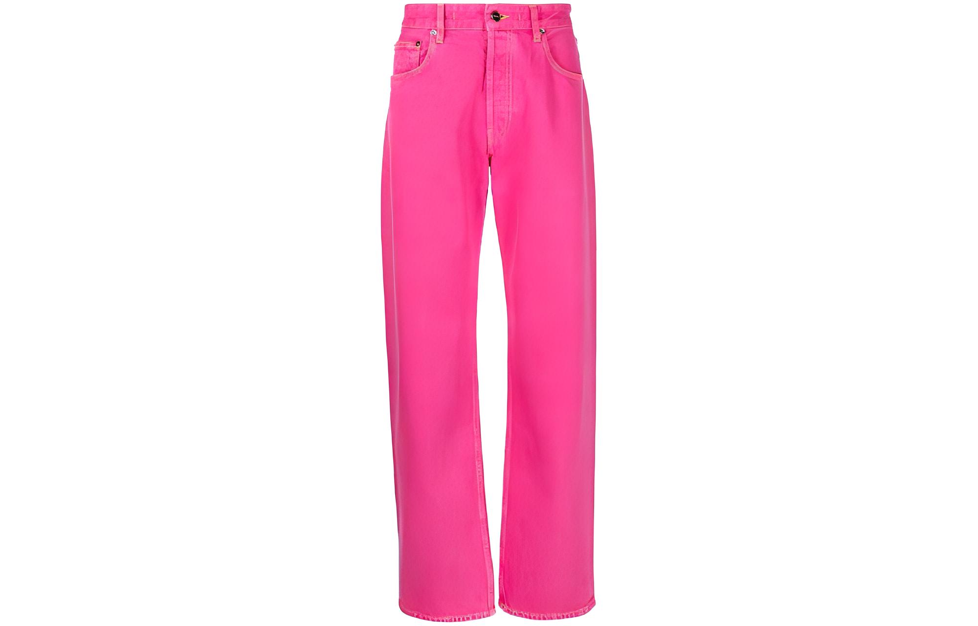 Jacquemus Pink Minimalist Straight-Leg Jeans Fall Collection. 22E225DE0021016430