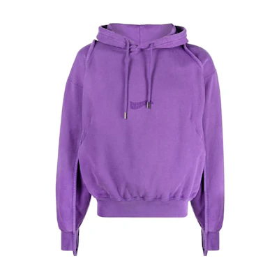 Jacquemus Purple Logo Embroidered Drawstring Hoodie 226JS0532087650