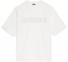 Jacquemus Raglan Logo Loose Fit White Crewneck T-Shirt for Men. 245JS212-2031-100 Jacquemus Raglan Logo Loose Fit White Crewneck T-Shirt for Men. 245JS212-2031-100
