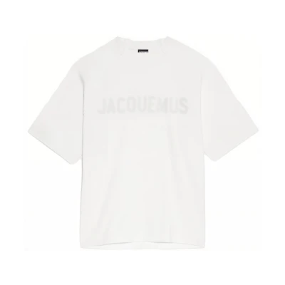 Jacquemus Raglan Logo Loose Fit White Crewneck T-Shirt for Men. 245JS212-2031-100