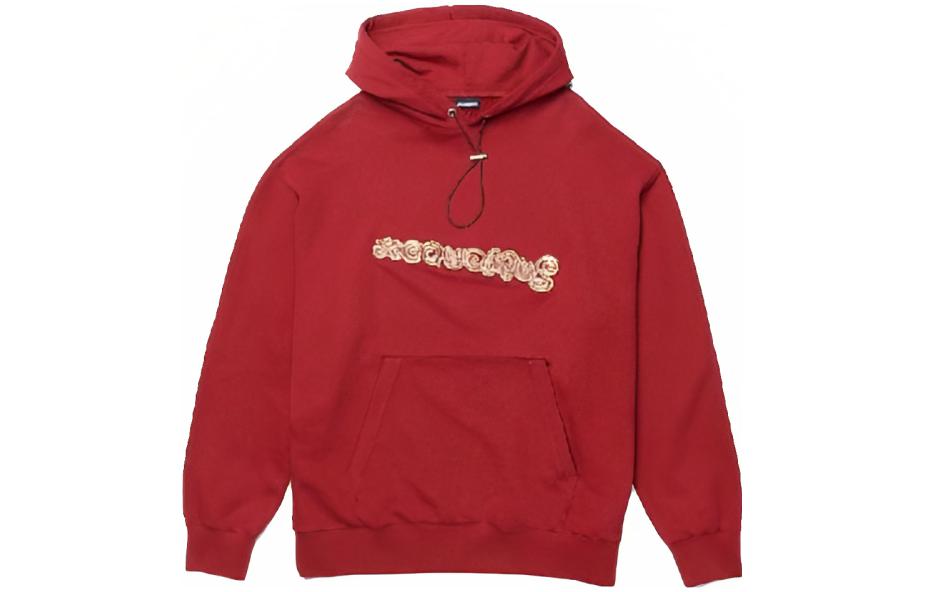 Jacquemus Red Letter Logo Drawstring Hoodie 22H226JS07020884AX