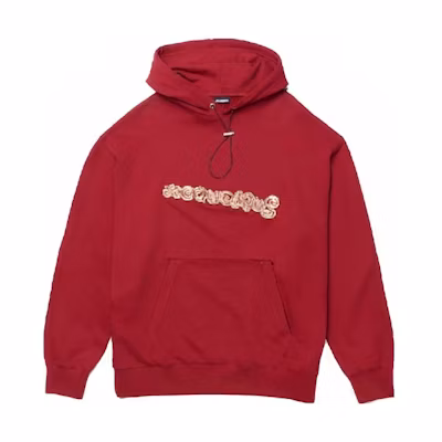 Jacquemus Red Letter Logo Drawstring Hoodie 22H226JS07020884AX