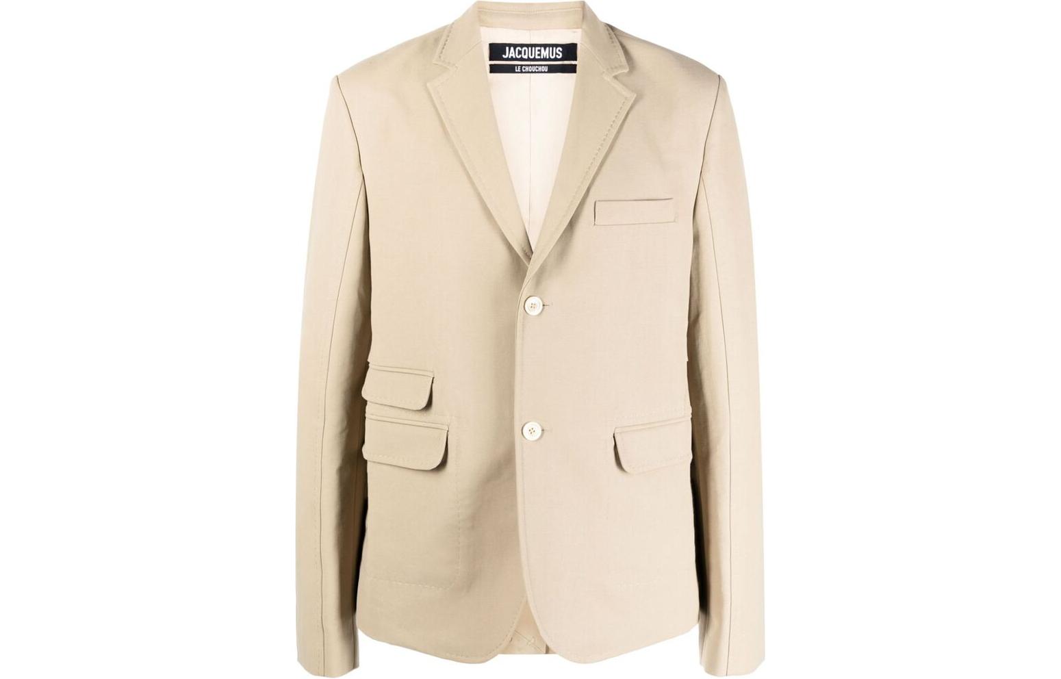 Jacquemus Single-Breasted Solid Blazer Beige 236JA0311504150