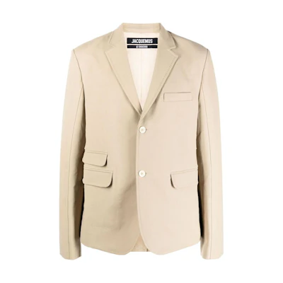 Jacquemus Single-Breasted Solid Blazer Beige 236JA0311504150