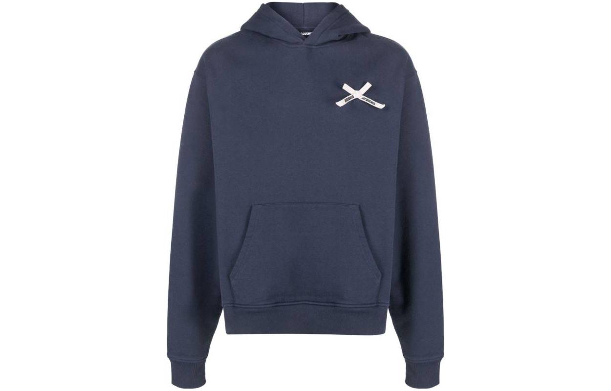 Jacquemus Solid Blue Hoodie Long-Sleeve Pullover 236JS1912341390