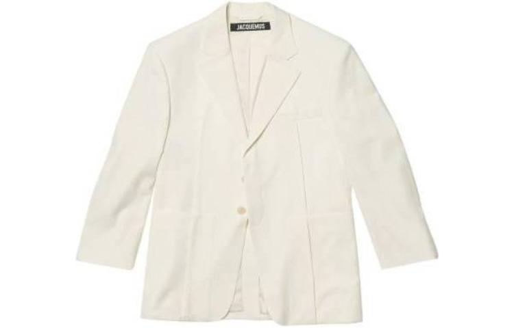Jacquemus Solid Color Button-Up Long Sleeve Jacket Men’s Off-White 213JA1011359100