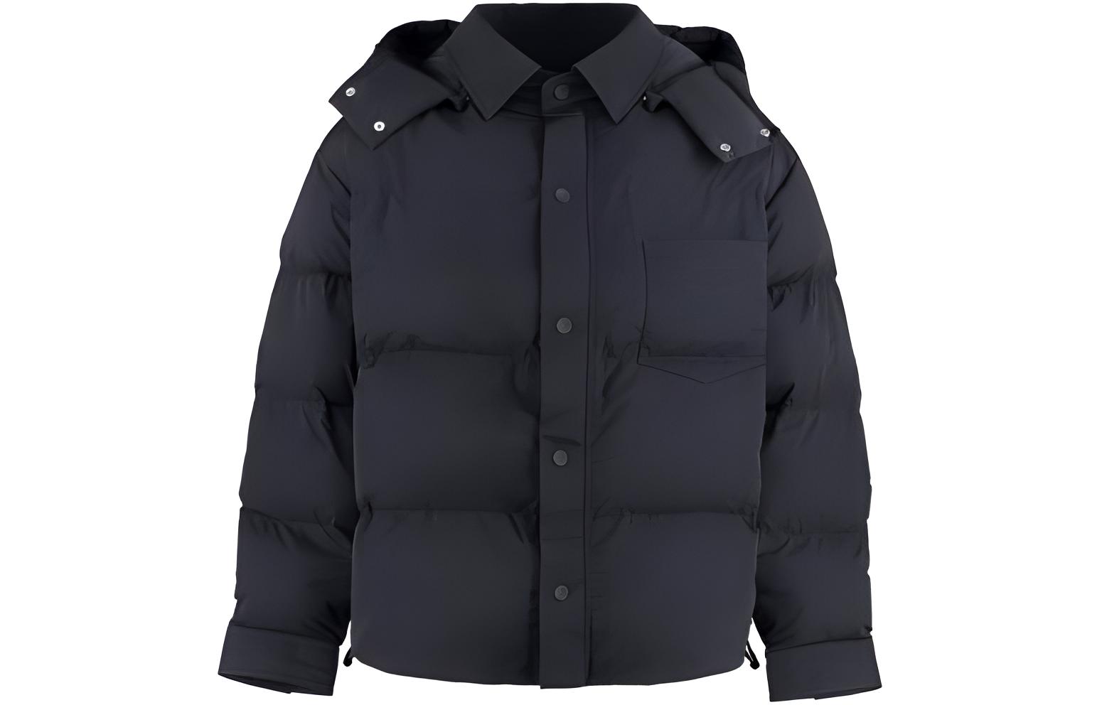 Jacquemus Solid Color Hooded Jacket with Chest Pocket Black 226BL0121320990