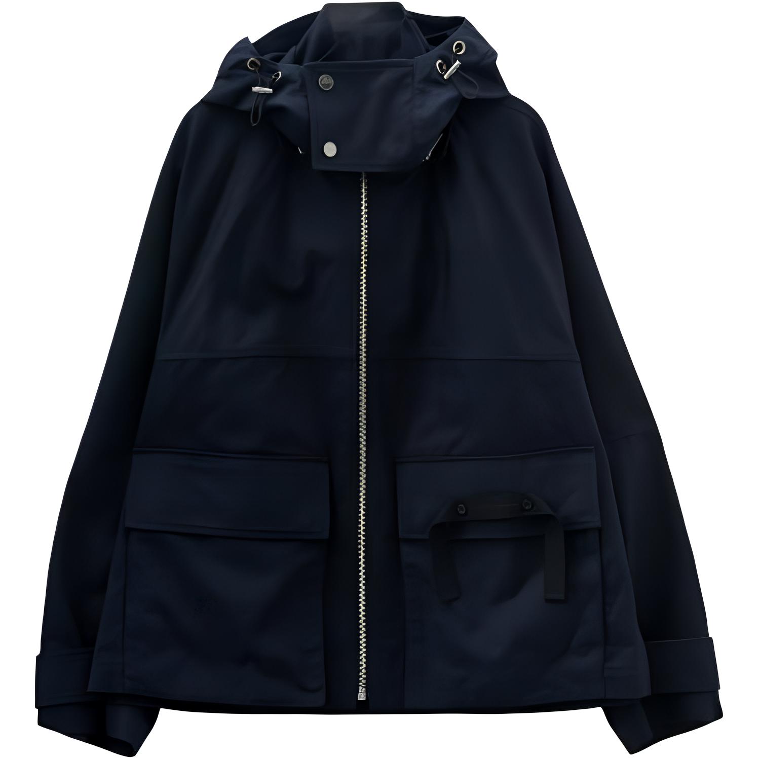 Jacquemus Solid Color Hooded Zip-Up Jacket Navy Blue 235BL0191383-380