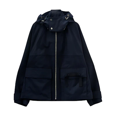 Jacquemus Solid Color Hooded Zip-Up Jacket Navy Blue 235BL0191383-380